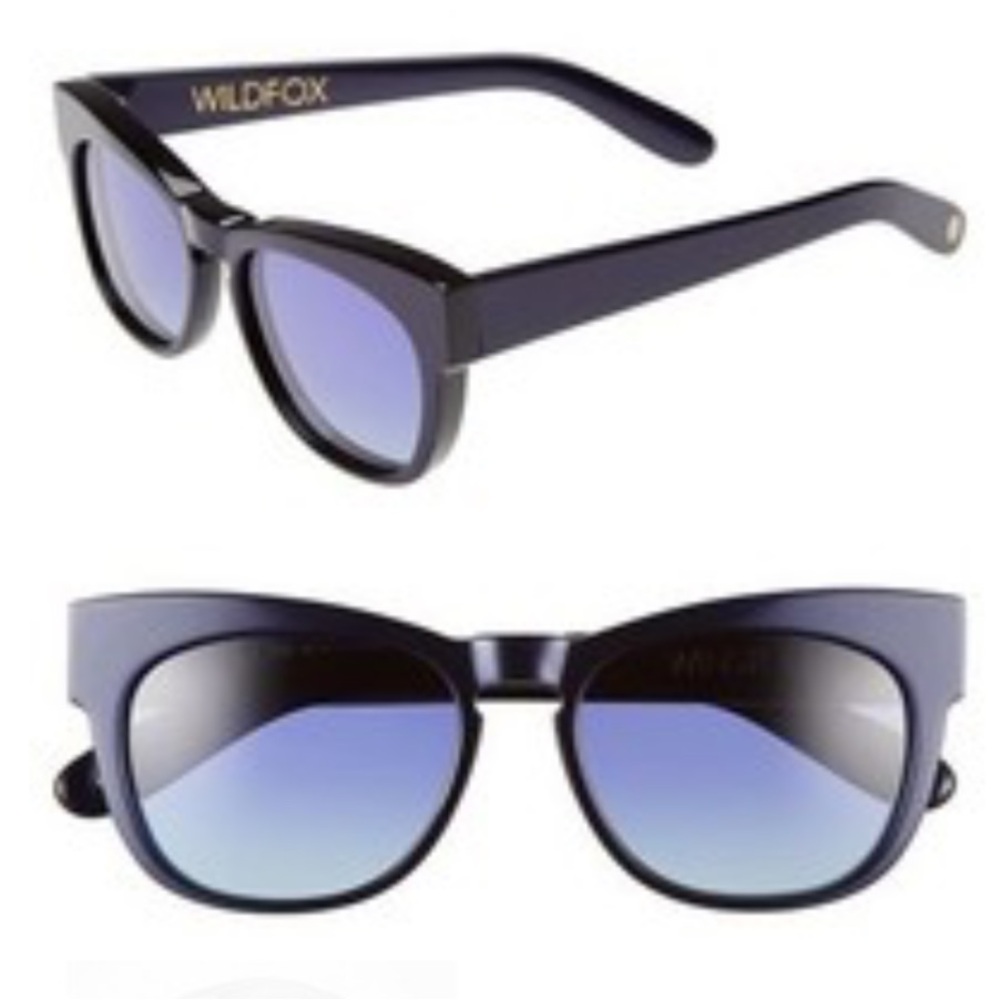 Wildfox Winston Blue Large Frame Cat Eye Sunglasses